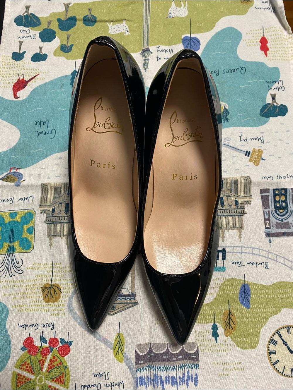 Christian Louboutin Black Patent Leather Pointed Toe Pumps